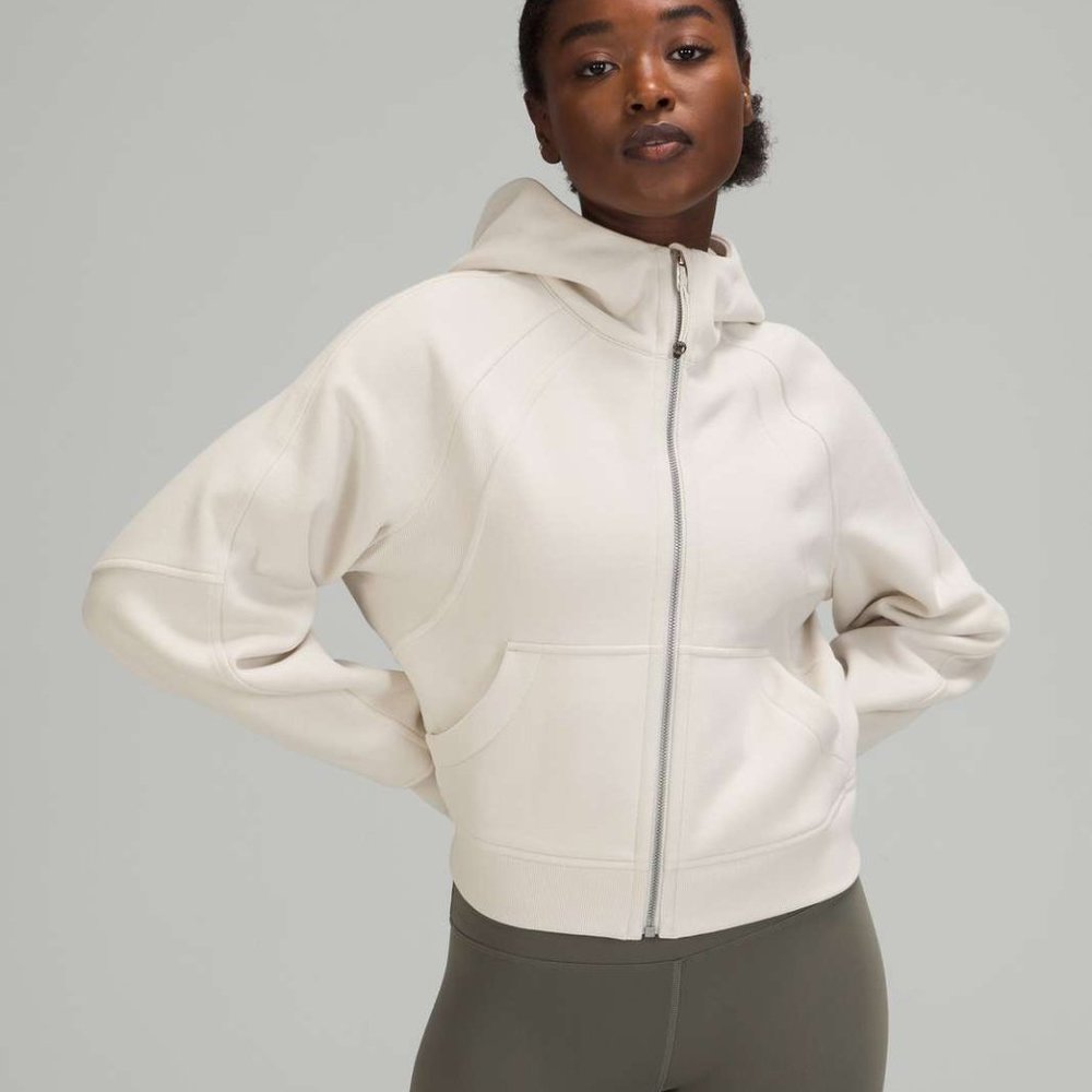 Lululemon Scuba Oversized Full Zip Hoodie - size XS/S - White Opal (Ivory)